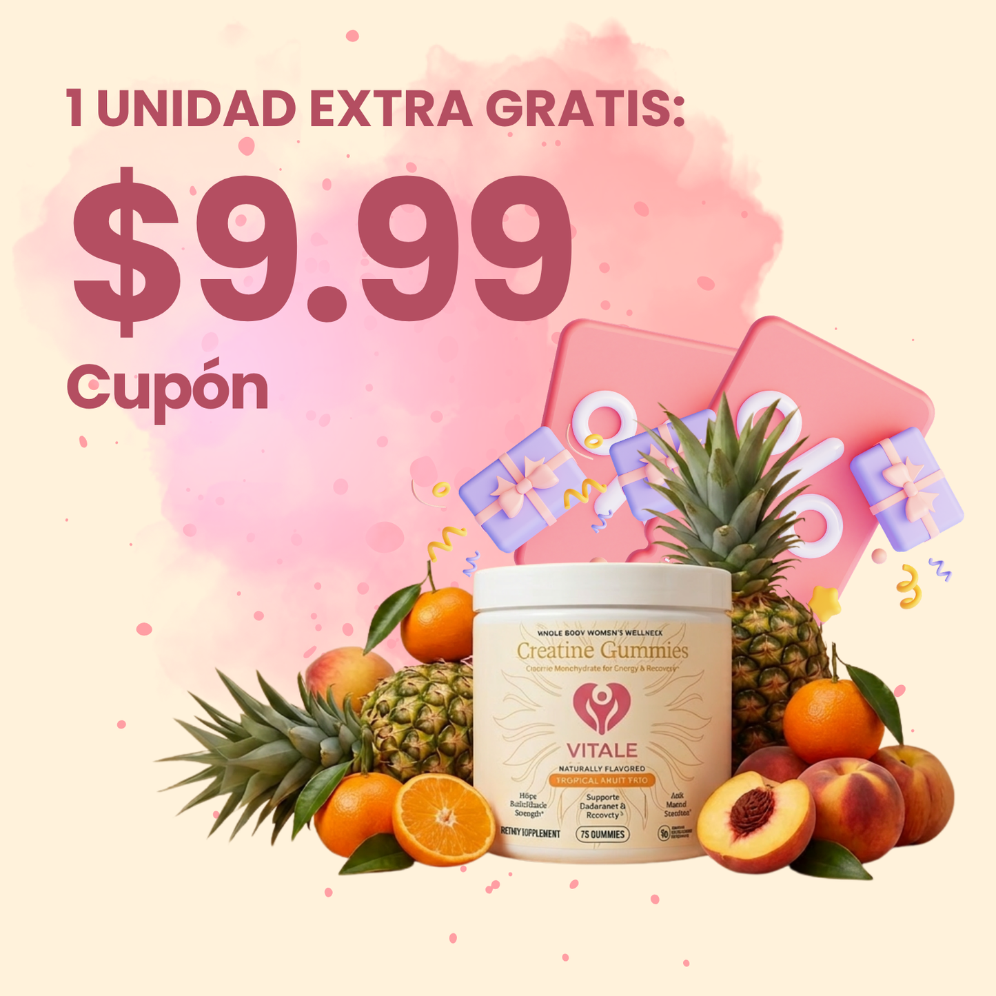 +1 Gomitas de Creatina Vitale con cupón de $9.99