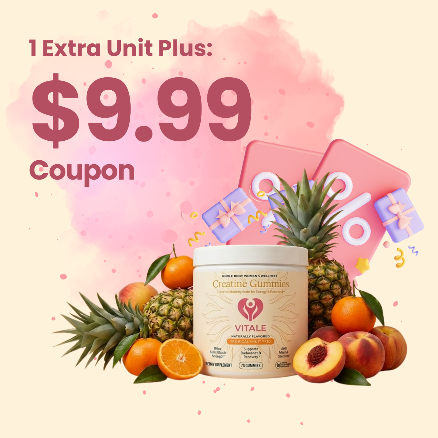 Extra 1 Vitale Creatine Gummies With $9.99 Coupon