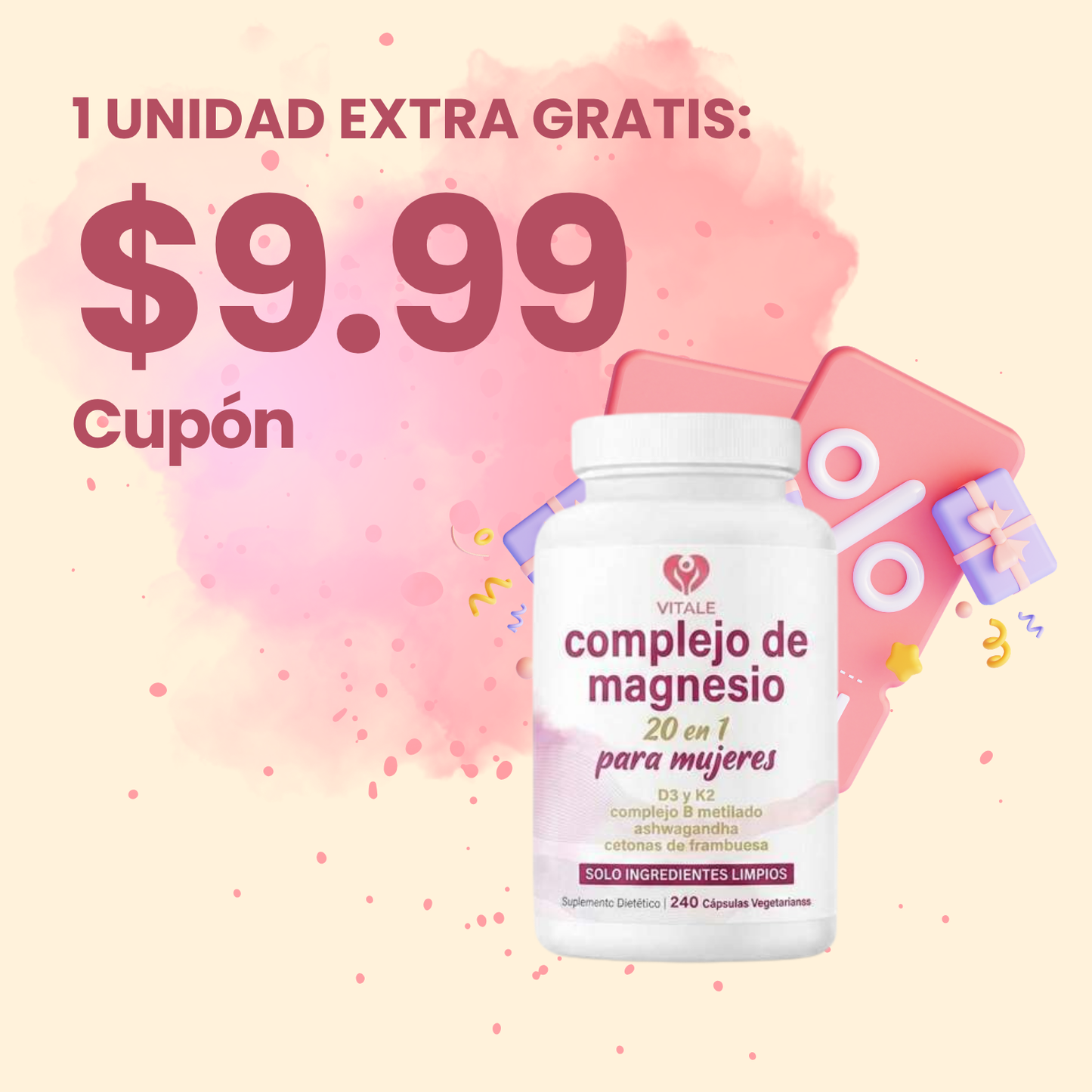 +1 Complejo de Magnesio Vitale con cupón de $9.99